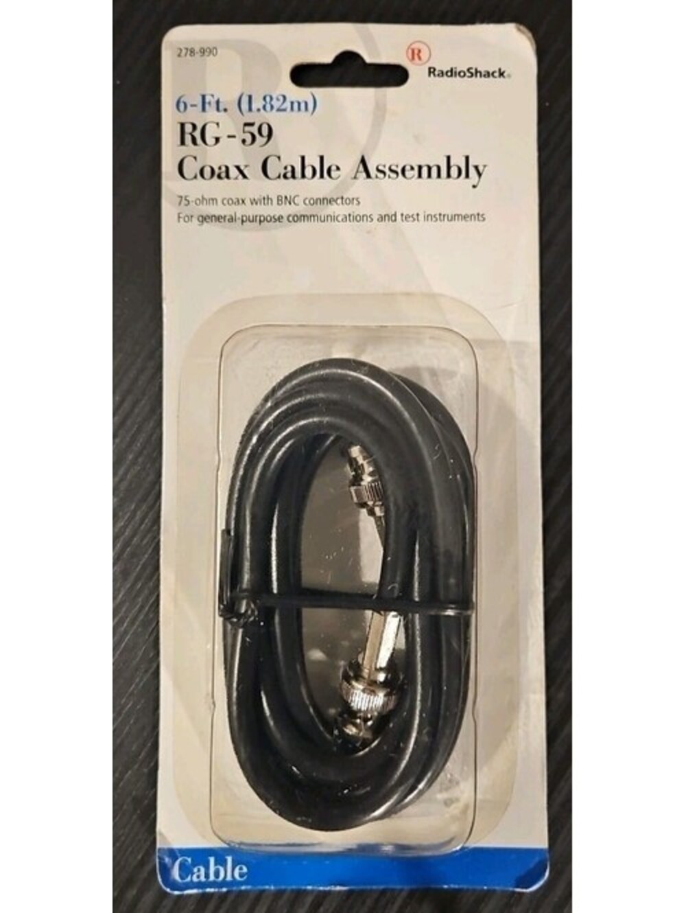 Radio Shack 6-Ft (1.82m) RG- 59 Coaxial Cable Assembly 75-ohm Coax With BNC - 5
